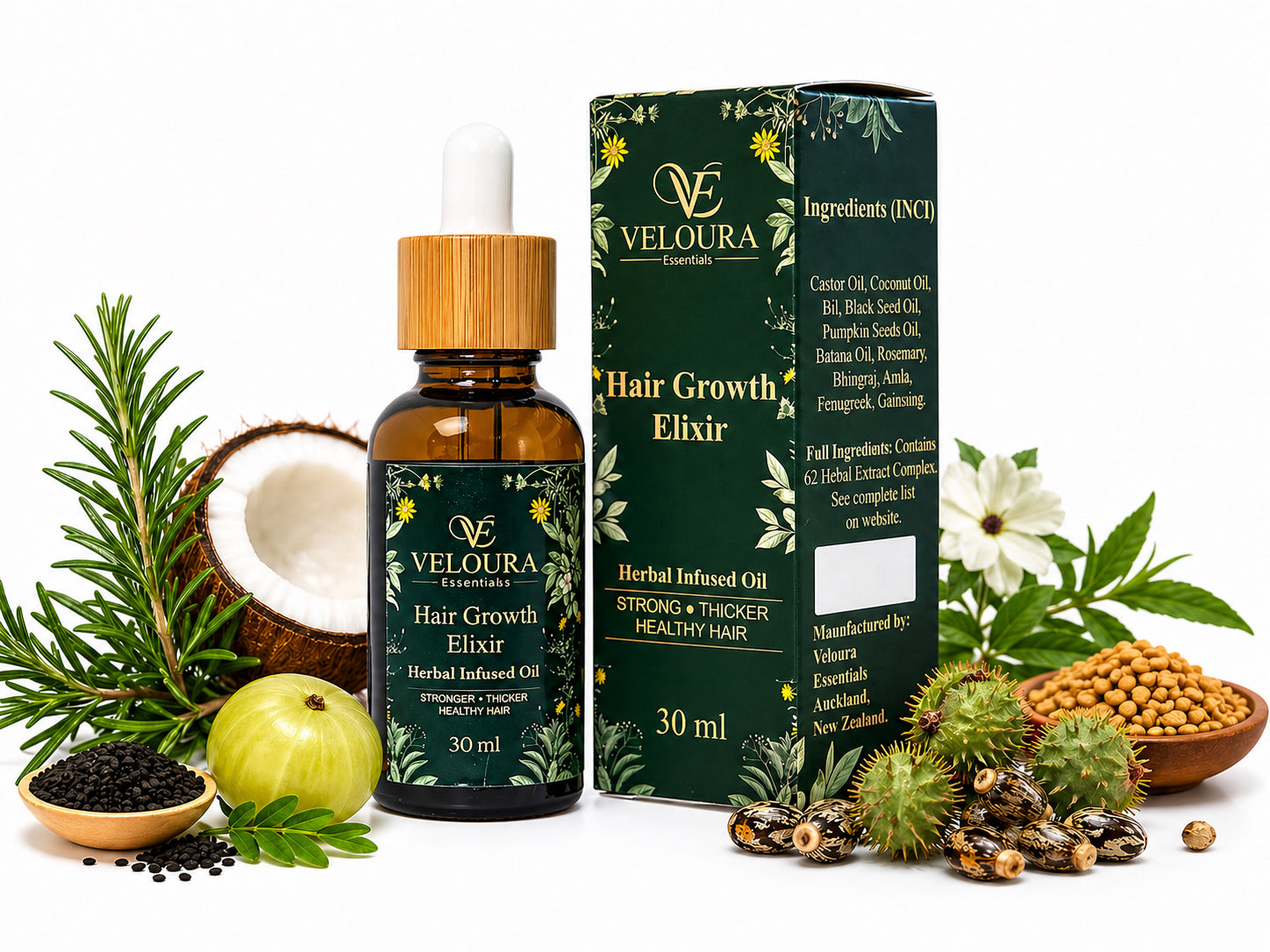 Veloura Hair Growth Elixir – Herbal Infused Oil (30ml)
