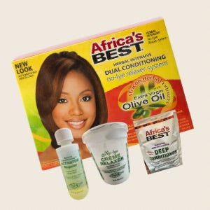 Africa’s Best Herbal Intensive No-Lye Hair Relaxer System – Dual Conditioning Formula with Olive Oil