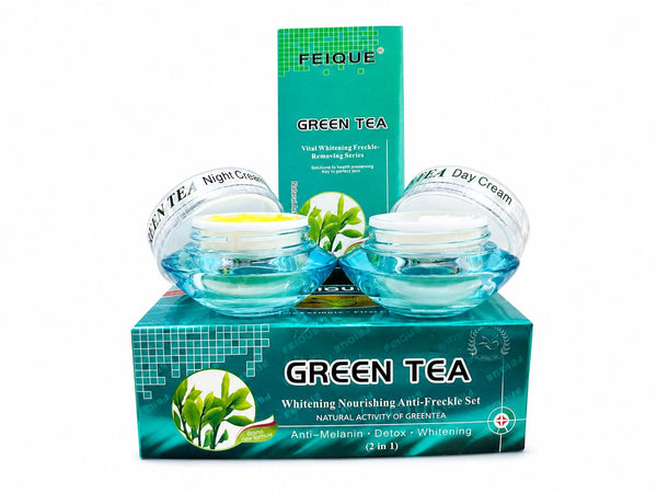 FEIQUE Green Tea Day & Night Cream Set – Whitening & Moisturizing Skin Care Duo