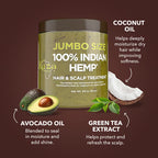 Jumbo-Sized jar of Kuza 100% Indian Hemp Hair & Scalp Treatment.