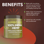Jumbo-Sized jar of Kuza 100% Indian Hemp Hair & Scalp Treatment.